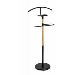 Valet de nuit coloris noir-hêtre en acier - l 47 x p 29 x h 112 cm Pegane