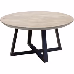 Table basse de plateau en bois d'acacia massif laqué gris et structure en métal peint noir mat. N'attendez plus, meublez votr ...