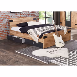 Ce lit compact pour couchage 90 x 200 cm, équipé de deux tiroirs de rangement. lot de 2 tiroirs non inclus. Votre enfant se p ...