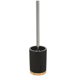 Pegane - Brosse wc coloris noir en polyrésine - d. 8,8 x h. 40 cm