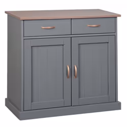 Ce joli bahut bas est faite en pin massif gris et foncé et équipé de 2 portes et de 2 tiroirs vous offrant un large espace po ...