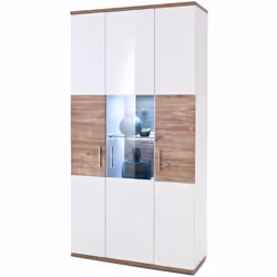 Cette jolie vitrine complétera votre meuble et vous offre un espace de rangement supplémentaire. elle a 2 portes en bois et 1 ...