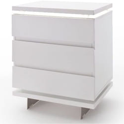 Pegane - Table de chevet en verre laqué blanc - Longueur 50 x Hauteur 40 x Profondeur 40 cm