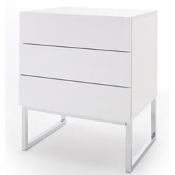 Table de chevet / table de nuit en métal coloris blanc brillant - Longueur 50 x Hauteur 60 x Profondeur 40 cm Pegane