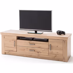 Ce meuble TV est fabriqué entièrement avec du bois chêne, ce qui le rend robuste et surtout très originale. Il équipé de 2 ti ...
