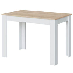 Pegane - Table auxiliaire fixe coloris chêne canadien / blanc artic - Hauteur 78 x Longueur 109 x Profondeur 67 cm