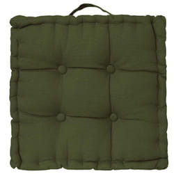 Pegane - Lot de 6 coussins de sol en coton coloris vert kaki - Longueur 40 x Profondeur 40 x Hauteur 8 cm