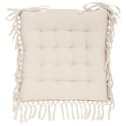 Lot de 6 galettes de chaise carrées coloris ivoire en coton - Longueur 40 x Profondeur 40 x Hauteur 5 cm Pegane
