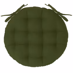 Lot de 6 galettes de chaise rondes en coton coloris vert kaki de 40 x 40 cm, ce lot habille vos chaises et vient compléter la ...