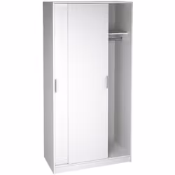 Armoire 2 portes coulissantes, fabriqué en panneaux de particules haute densité 16mm d'épaisseur avec décor et finition mélam ...