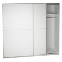 Armoire placard / meuble de rangement coloris blanc - Hauteur 200 x Longueur 180 x Profondeur 60 cm -PEGANE-