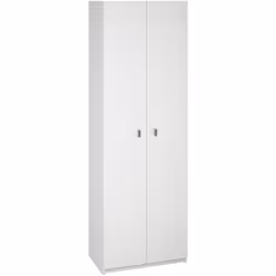 Cette armoire en panneaux de particules haute densité 16mm d'épaisseur avec décor et finition mélamine de qualité coloris bla ...