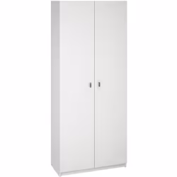 Cette armoire en panneaux de particules haute densité 16mm d'épaisseur avec décor et finition mélamine de qualité coloris bla ...