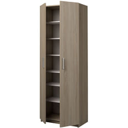 Armoire placard / meuble de rangement coloris chêne cortez - Hauteur 180 x Longueur 60 x Profondeur 35.6 cm Pegane