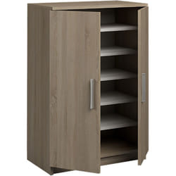 Armoire Meuble à chaussures coloris chêne cortez - Hauteur 90 x Longueur 60 x Profondeur 35.6 cm Pegane