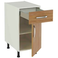 Meuble armoire de cuisine 1 porte + 1 tiroir coloris chêne cortez - Hauteur 85 x Longueur 40 x profondeur 58 cm Pegane