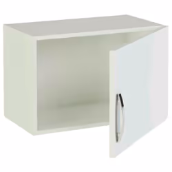 Meuble haut de cuisine à suspendre coloris blanc Hauteur 40 x Longueur 60 x profondeur 33 cm comprenant : 1 Porte avec une ét ...