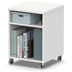 Pegane - Caisson à roulettes coloris blanc - Hauteur 55 x Longueur 40 x Profondeur 40 cm