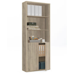 Bibliothèque / étagère de rangement, coloris Cambrian - Hauteur 196.5 x Longueur 75.5 x Profondeur 33 cm Pegane