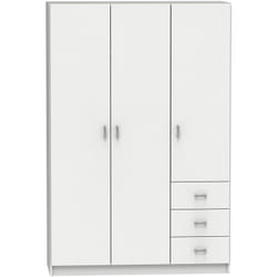Armoire placard / meuble de rangement coloris blanc - Hauteur 180 x Longueur 120 x Profondeur 50 cm Pegane