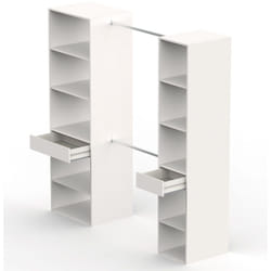 Armoire dressing coloris Blanc - Hauteur 200 x Longueur 200 x Profondeur 50 cm Pegane