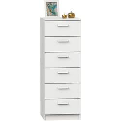 Pegane - Chiffonnier Meuble de rangement coloris Blanc - Hauteur 110 x Longueur 40 x Profondeur 40 cm