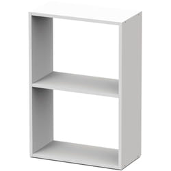 Pegane - Etagère de bureau 2 niveaux coloris blanc - Hauteur 75 x Longueur 50 x Profondeur 24.5 cm