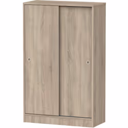 Armoire en panneaux de particules et mélamine haute densité coloris cambrian avec 2 portes coulissantes de 2 étagères réglabl ...