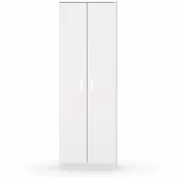 Armoire en panneaux de particules et mélamine haute densité coloris blanc avec 2 portes de 2 étagères réglables en hauteur. P ...