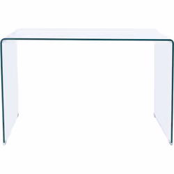 Table de bureau rectangulaire en verre de sécurité trempé transparent avec une finition de haute qualité. Dimensions :Longueu ...