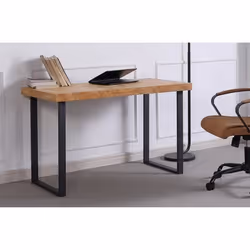 Table de bureau coloris chêne nordique - pieds noir - Longueur 120 x largeur 60 x hauteur 73 cm