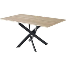 Table à manger coloris chêne - pieds noir  Longueur 140 x largeur 80 cm x Hauteur 75 cm