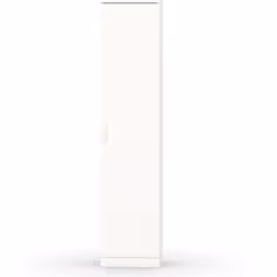 Armoire en panneaux de particules et mélamine haute densité coloris blanc avec 1 porte adaptable à gauche et à droite et 2 ét ...