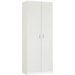 Armoire / meuble de rangement, coloris blanc - Hauteur 180 x Longueur 80 x Profondeur 35 cm -PEGANE-