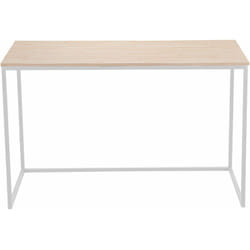 Pegane - Table de bureau coloris chêne nordique / pieds blanc - Longueur 120 x largeur 60 x Hauteur 75 cm