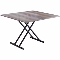 Table basse relevable rectangulaire extensible coloris noyer - pieds noir -Longueur 100 x largeur 50-100 cm