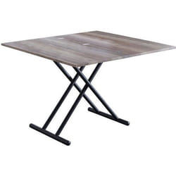 Table basse relevable rectangulaire extensible coloris noyer - pieds noir -Longueur 100 x largeur 50-100 cm