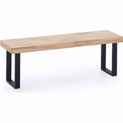 Banc dassise coloris chêne nordique - pieds noir -Largeur 120 x Profondeur 34 cm x Hauteur 47 cm