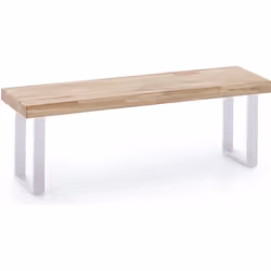 Banc dassise coloris chêne nordique - pieds blanc -  Largeur 120 x Profondeur 34 cm x Hauteur 47 cm