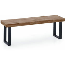 Banc d'assise coloris chêne américain / pieds noir - Largeur 120 x Profondeur 47 cm x Hauteur 34 cm Pegane