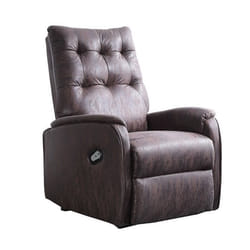 Fauteuil relax en tissu coloris chocolat vintage - Longueur 75 x profondeur 80 x Hauteur 111 cm