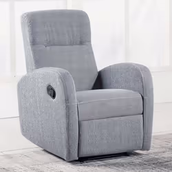 Fauteuil relax en tissu  gris perle - Largeur 70 x profondeur 77 cm