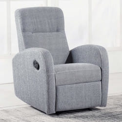 Fauteuil relax en tissu  gris perle - Largeur 70 x profondeur 77 cm