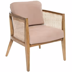 La structure en peuplier du fauteuil se marie à la perfection avec son délicat cannage en rotin. Dimensions : Longueur 62 x P ...