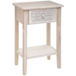 Pegane - Table de chevet / Table de nuit coloris blanc - Longueur 45 x Profondeur 30 x Hauteur 67,5 cm