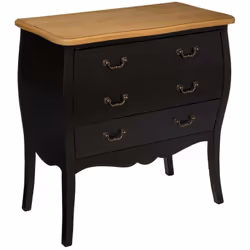 Vous apprécierez les 3 grands tiroirs fonctionnels de cette commode qui s'ouvrent chacun à l'aide de deux poignées joliment t ...