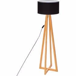 Ce lampadaire est muni d'un piètement en bois façon trépied, il est complété par un abat-jour en tissu qui lui confère élégan ...