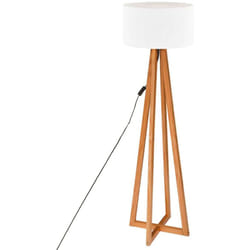 Pegane - Lampadaire en bois coloris blanc - Diamètre 39,5 x Hauteur 141 cm