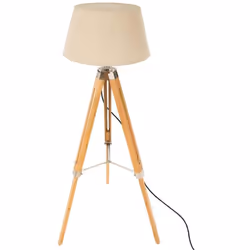 Lampadaire trépied en bambou et polyester, ce modèle deviendra l'élément central du salon ou du bureau. Dimensions : Longueur ...