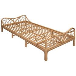 Lit pour enfant en rotin naturel - Longueur 190 x Profondeur 90 x Hauteur 50 cm Pegane